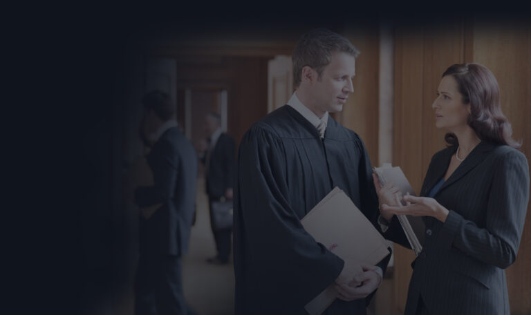 An wrongful death attorney in court during a court session